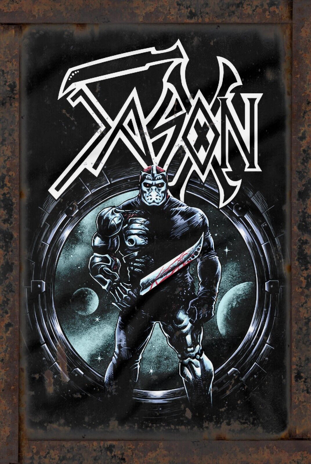 Jason X (2001) Jason Voorhees 8x12 Rustic Vintage Style Tin Sign Metal Poster