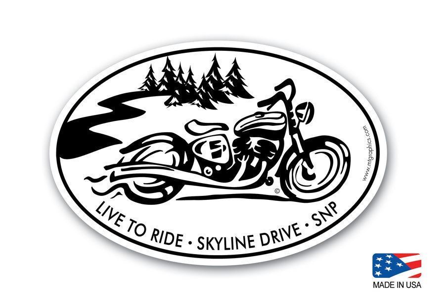 Shenandoah National Park Live to Ride Motor Cycle Sticker