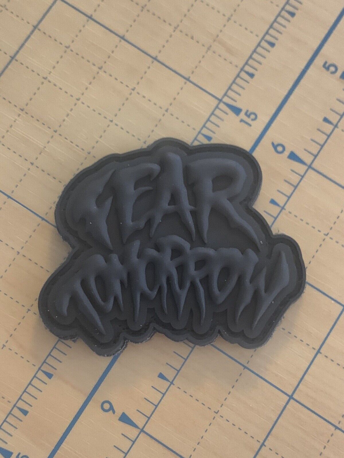 AUTHENTIC FEAR TOMORROW ALL BLACK MURDERED OUT PVC PATCH Freeship