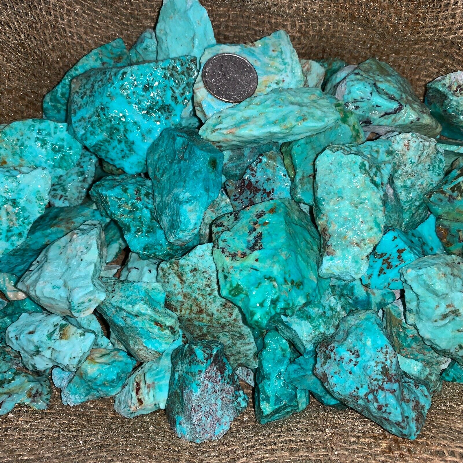 500 Carat Lots of Natural Turquoise Rough (Not Stabilized) + a Free Gemstone