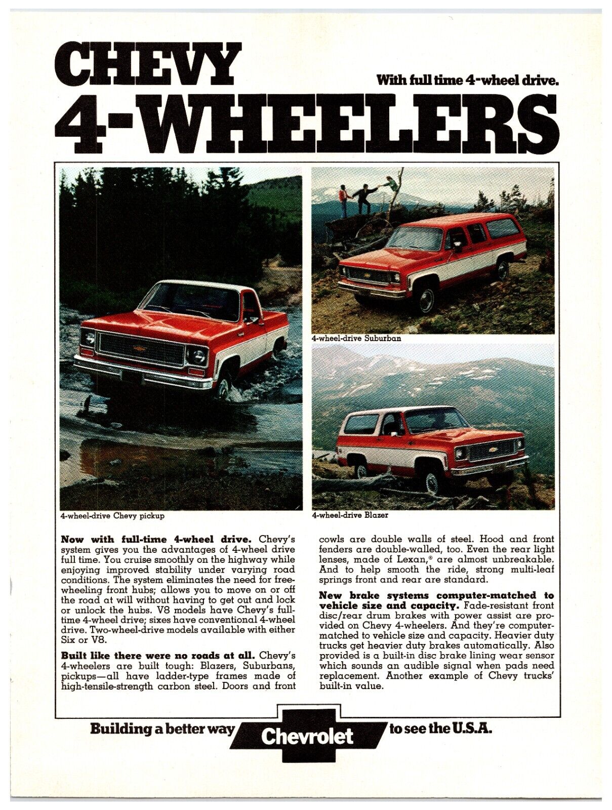 1973 Chevy Truck / Blazer / Suburban - Original Print Ad (8x11)  - Advertisement