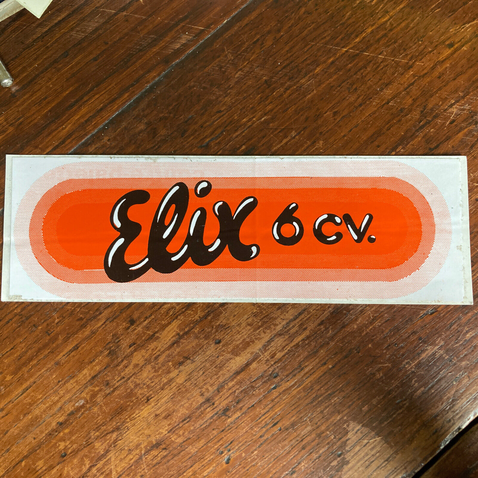 Vintage Elix 6cv Advertising Sticker
