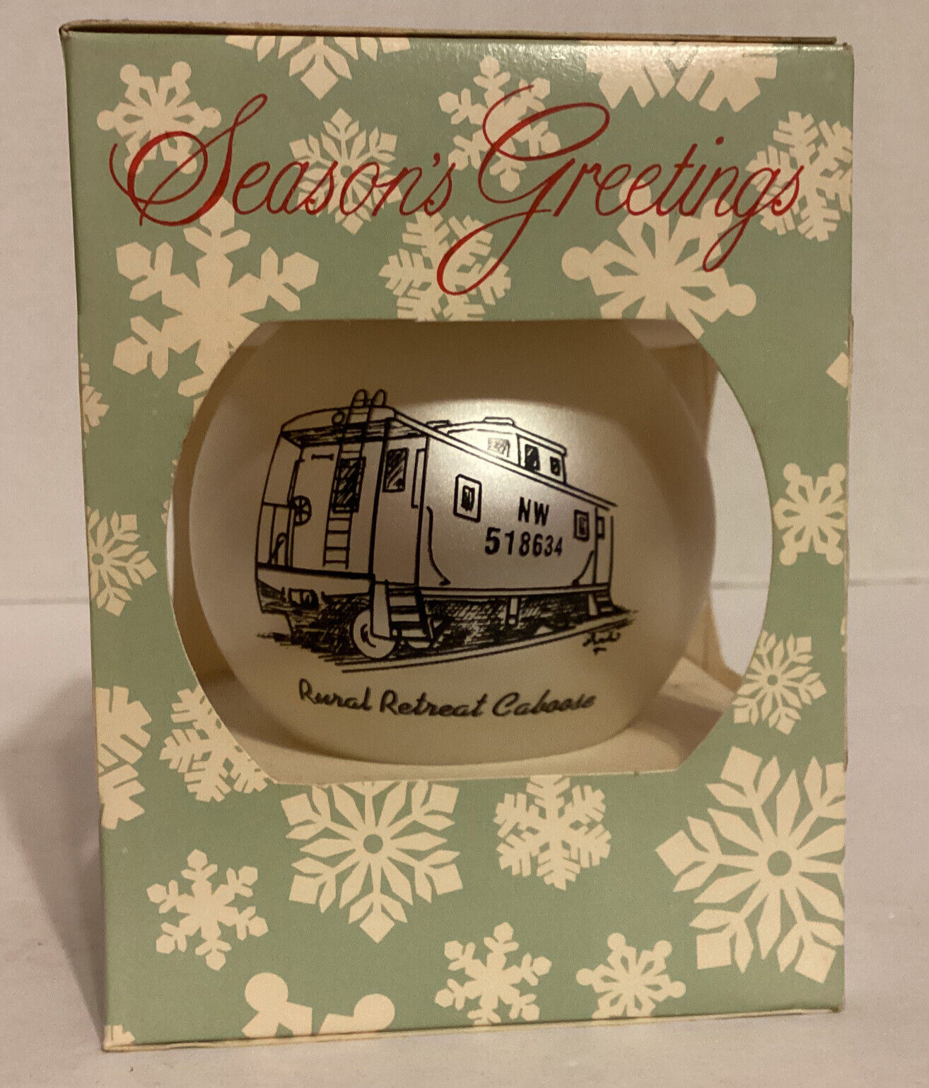 Vintage 1992 First Edition Christmas Ornament Rural Retreat VA Caboose