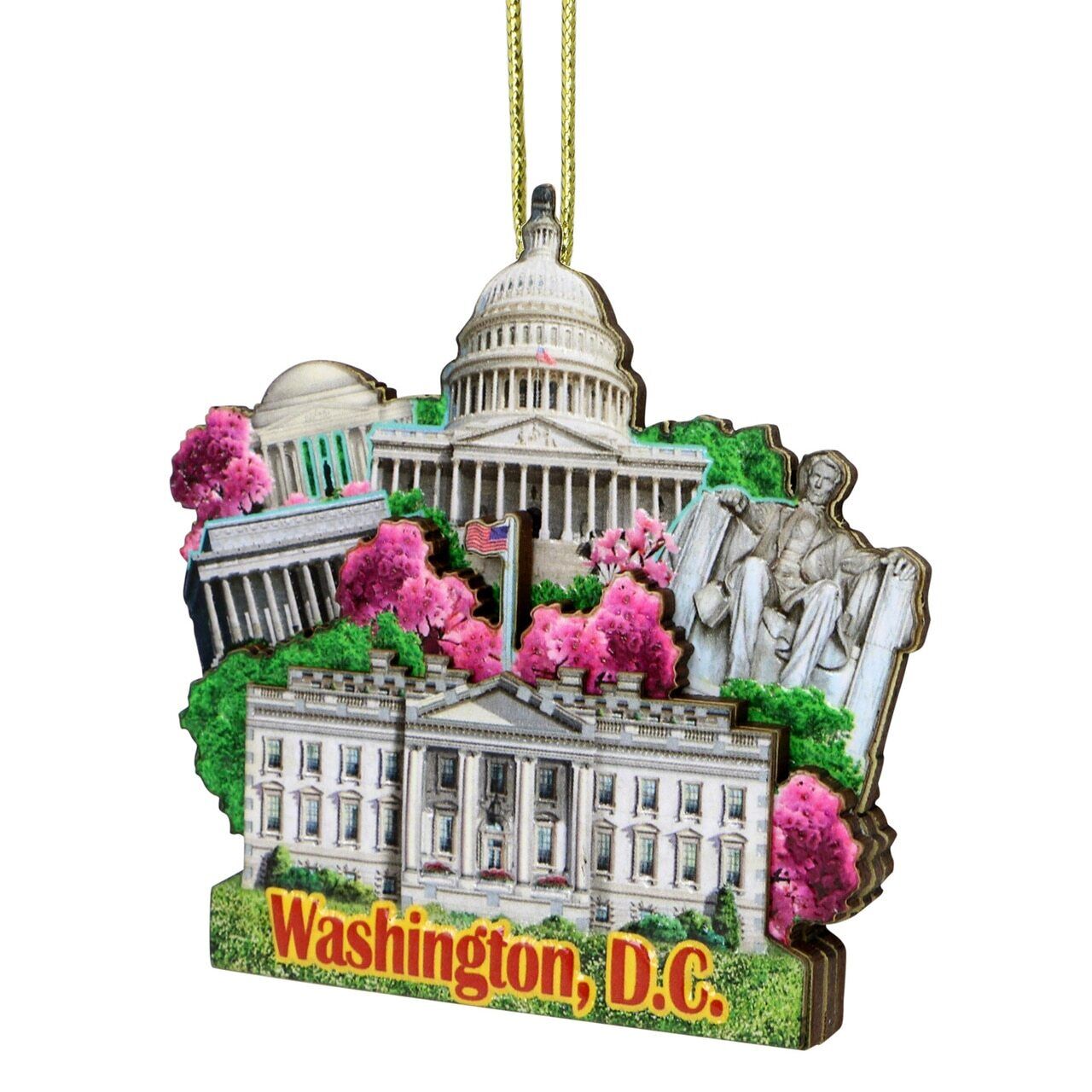 3D Washington DC Christmas Ornament