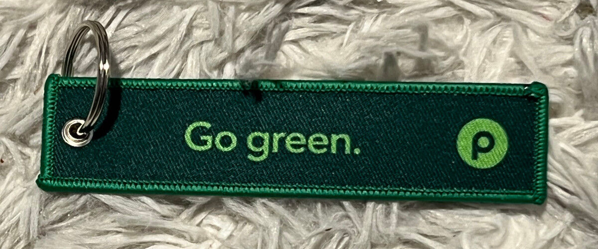 Go Green Grab Your Bags PUBLIX Recycled Bag Reminder Keychain New