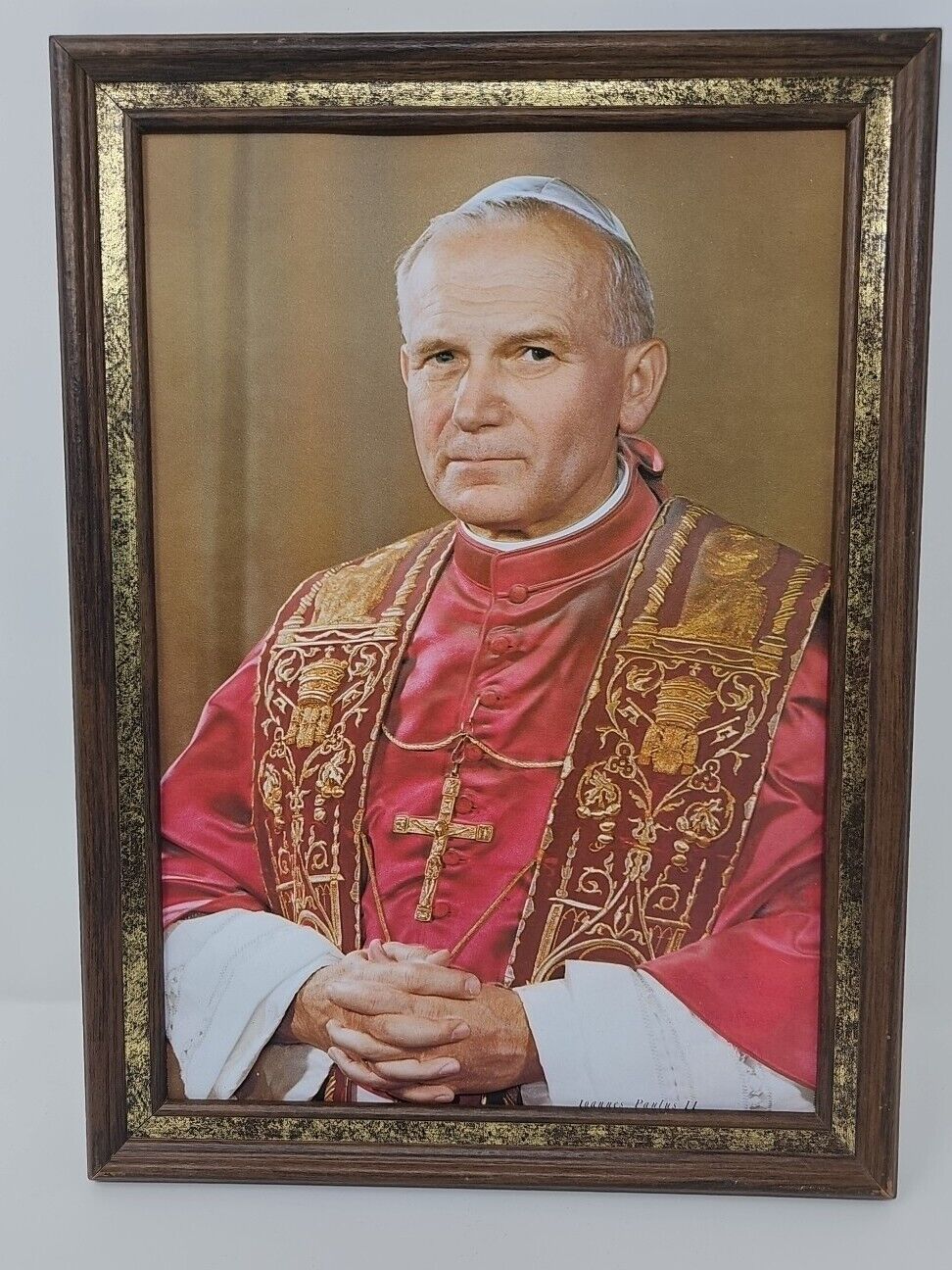 Vintage 3D Photo Joannes Paulus II Catholic Pope 1980’s Printed on Board Preowne