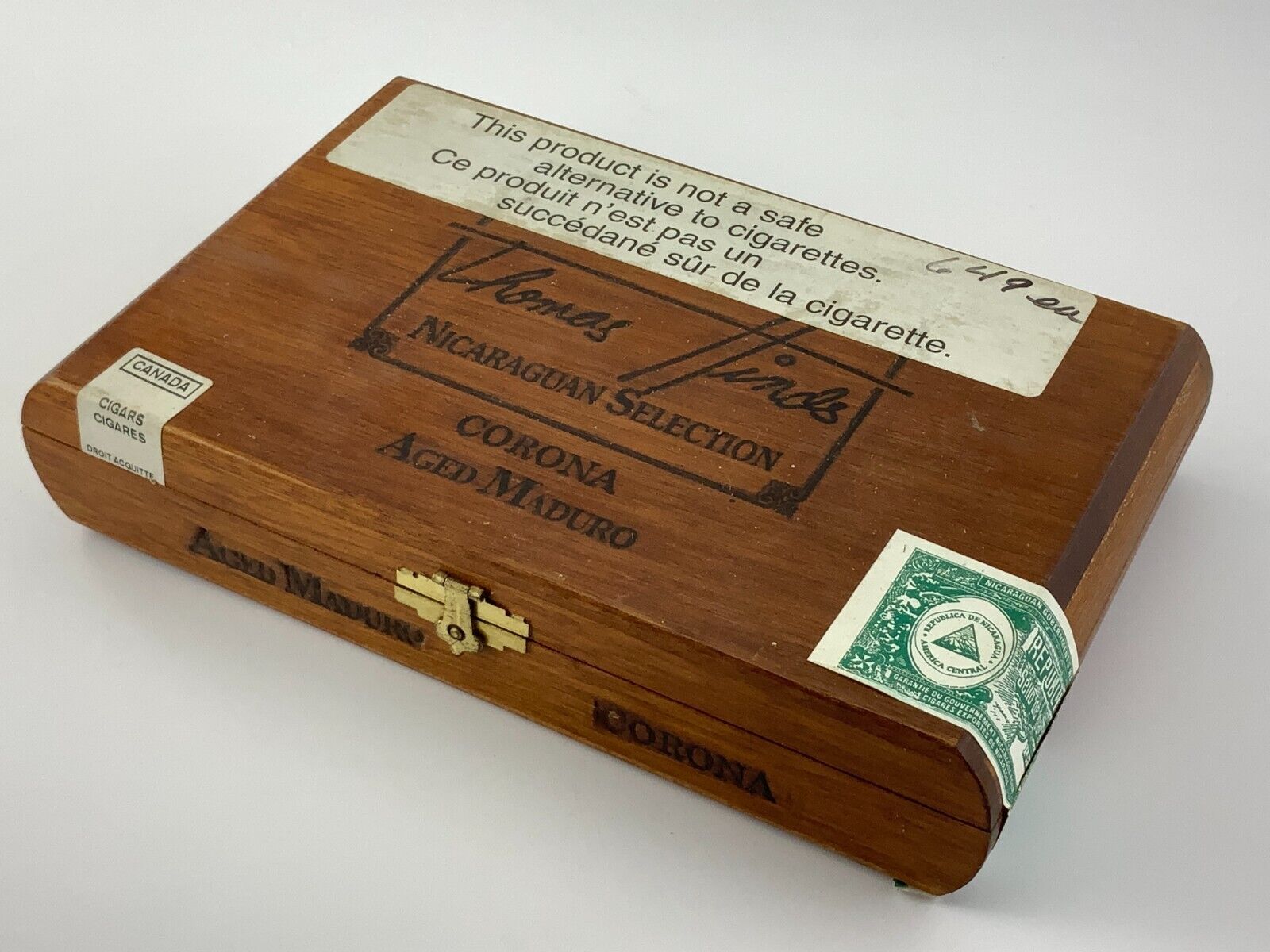 Thomas Hinds Nicaraguan Selection Corona Empty Cigar Box CC962