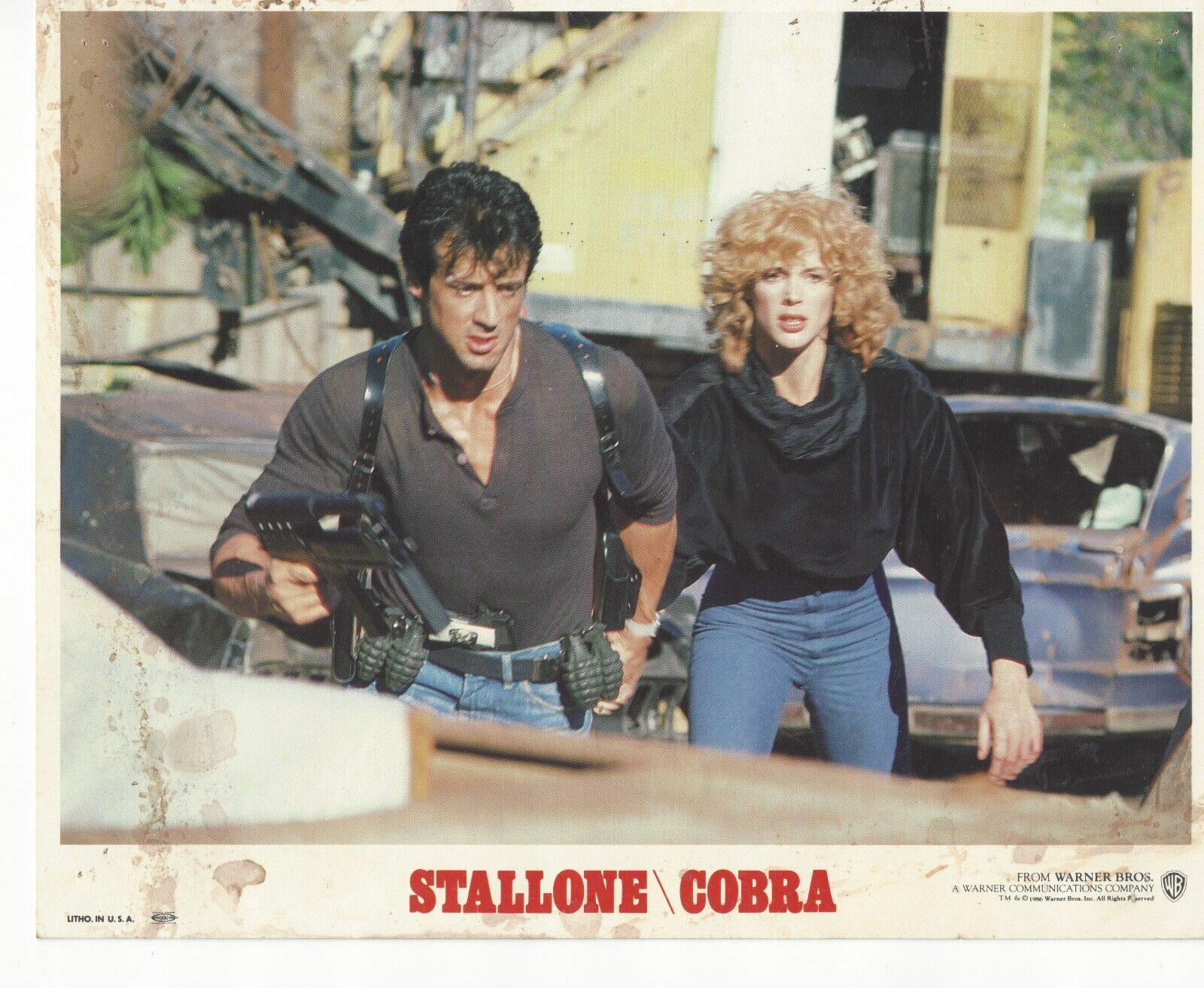 Cobra~Sylvester Stallone Brigitte Nielson~Original Press Photo~1986~LAPD Grenade