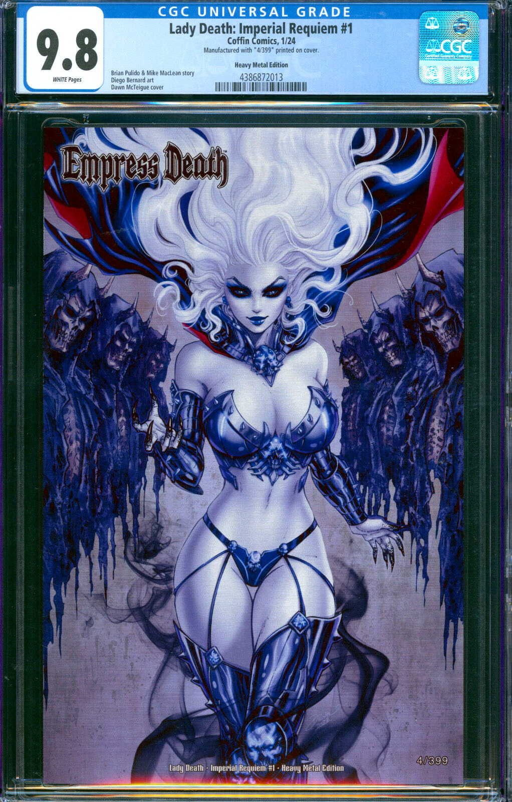 Lady Death Imperial Requiem #1 McTeigue Heavy Metal Ed. Coffin CGC 9.8