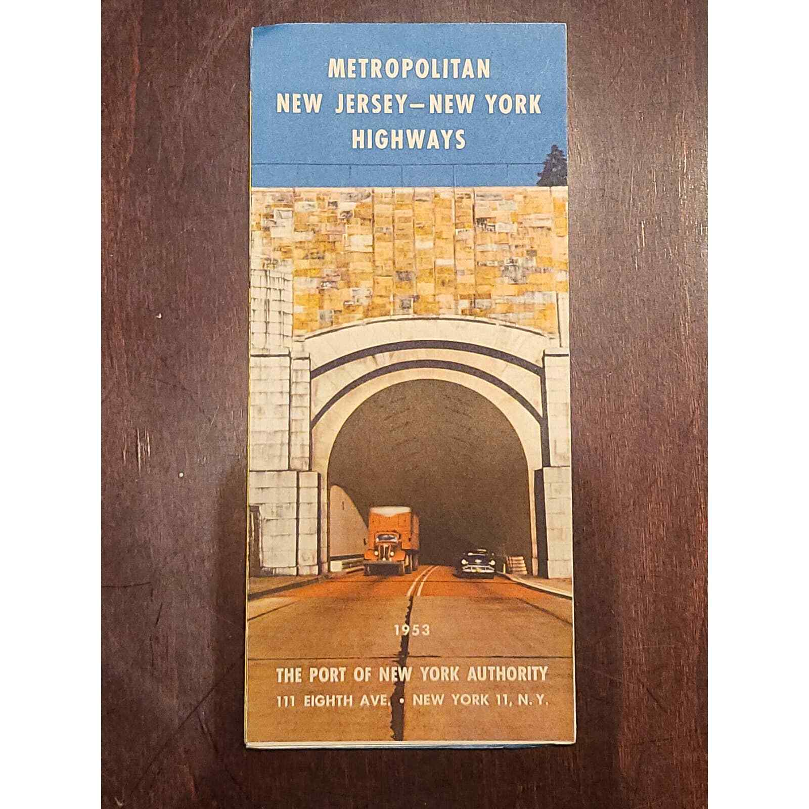 Port Authority Metropolitan New Jersey - New York Highway Map 1953 Edition