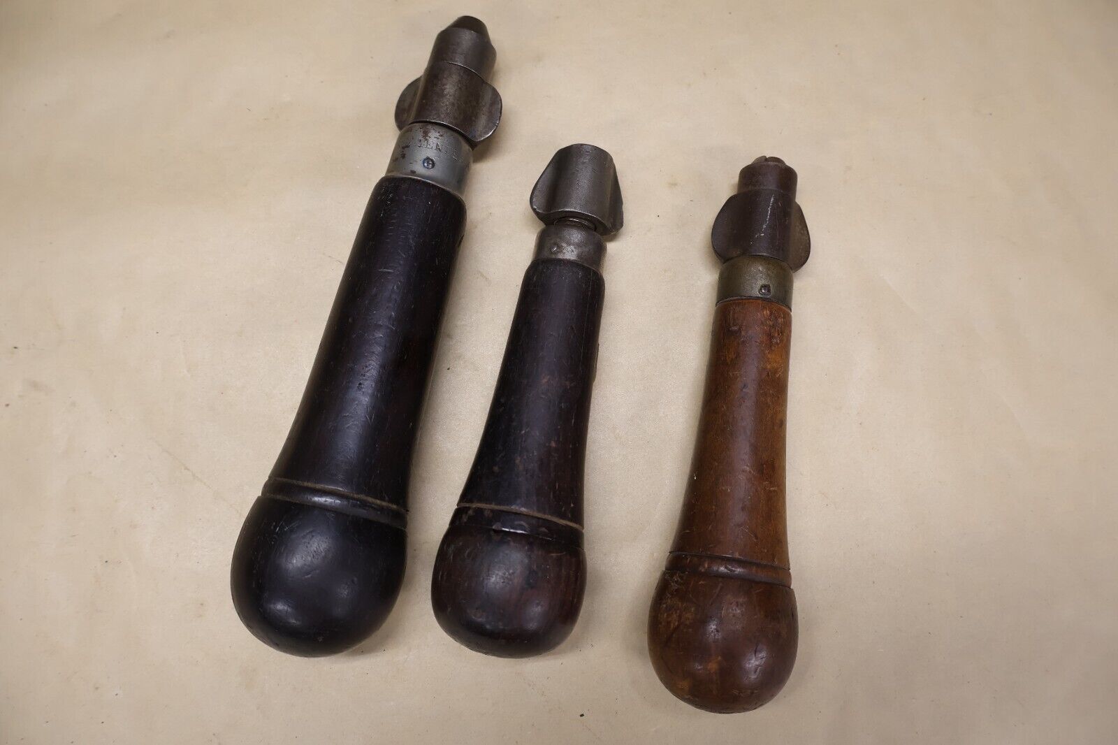 Lot of 3 vintage multi tool holders, Pat aug 12 1884, w/ bits and tools