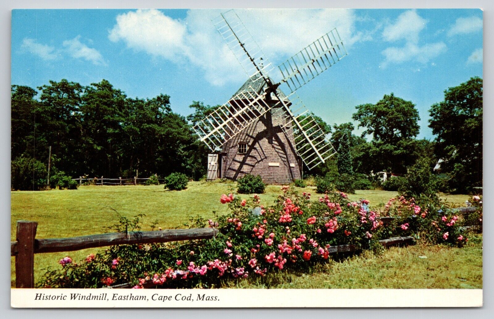 Postcard MA Cape Cod Historic Windmill Eastham UNP A7