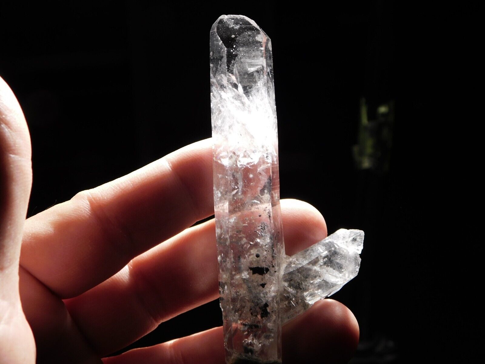 Very Translucent Tibetan Black Phantom Lemurian Quartz Crystal  Tibet 36.7gr