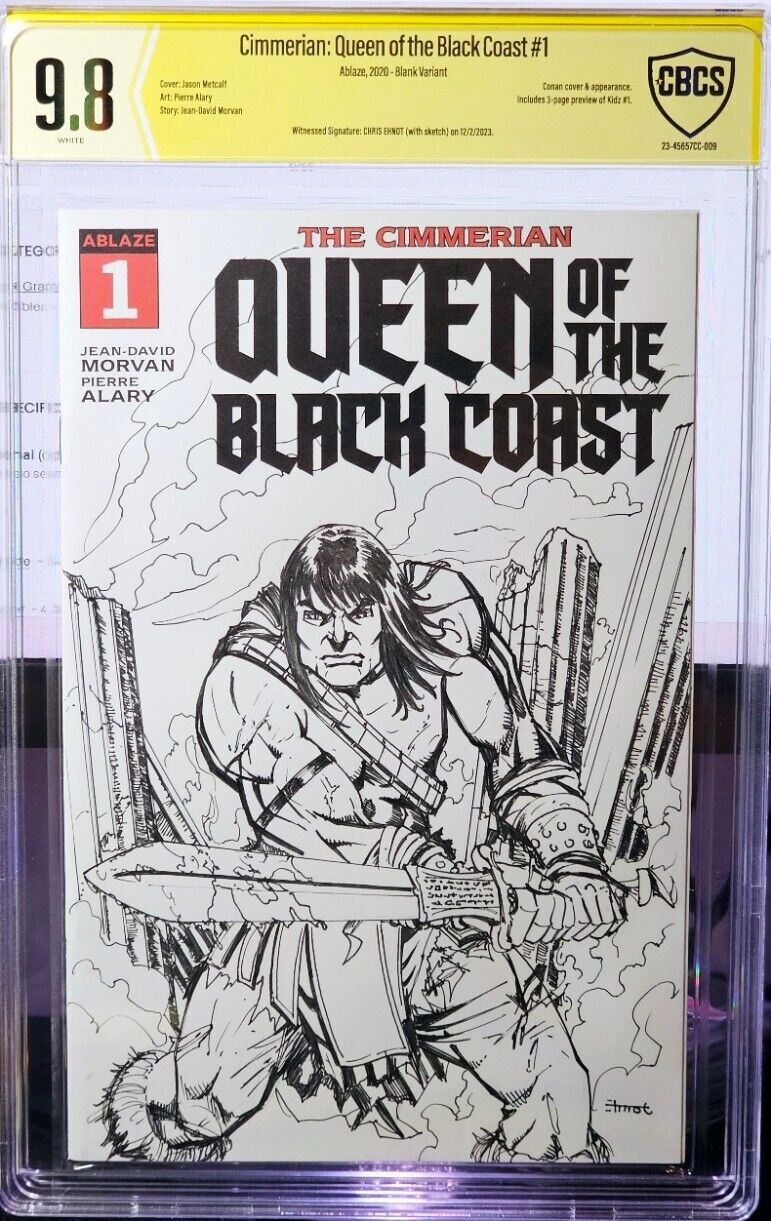 Cimmerian: Queen of the Black Coast #1 Blank art by Chris Ehnot CBCS ss 9.8