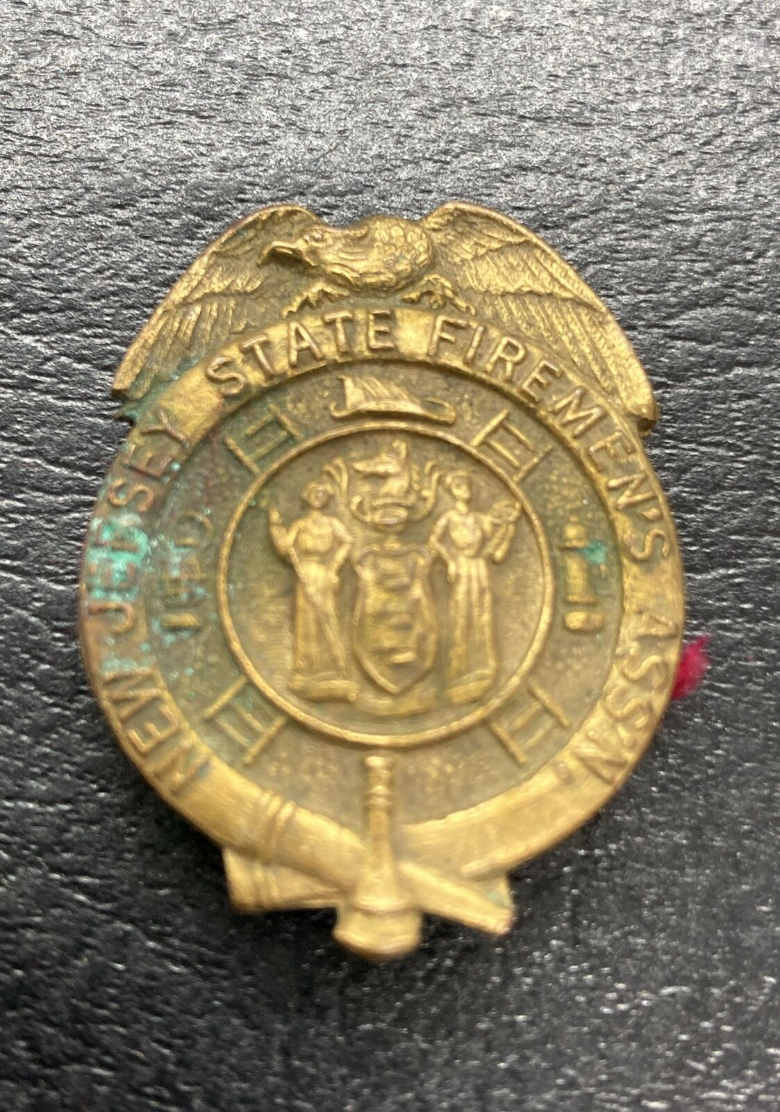Antique NJ State Firemans Association Assn Member Pin New Jersey As Is