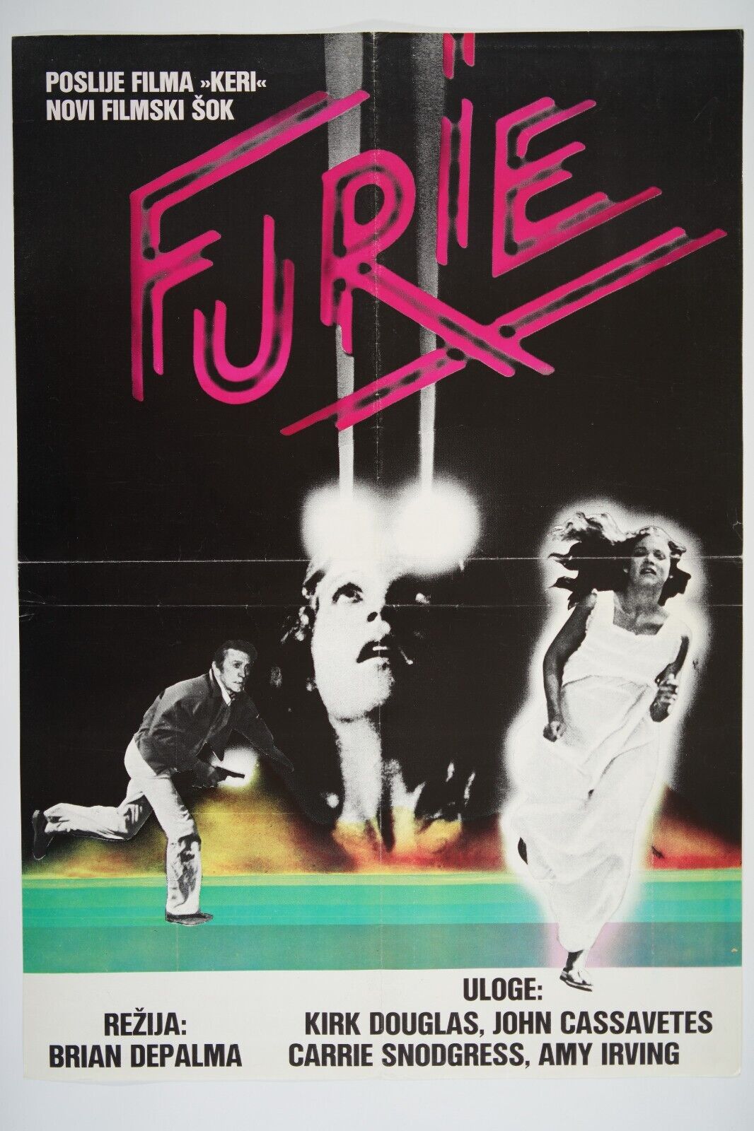 THE FURY Orig exYU movie poster 1978 KIRK DOUGLAS JOHN CASSAVETES BRIAN DE PALMA