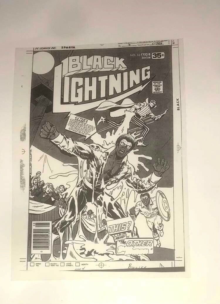 Black Lightning versus The Trickster DC Comics Cover Art Production Acetate