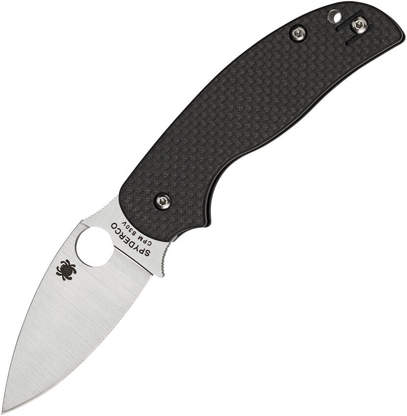 Spyderco Sage 5 Compression Alzheimers Black Handle Folding Blade Knife 123CFPCL