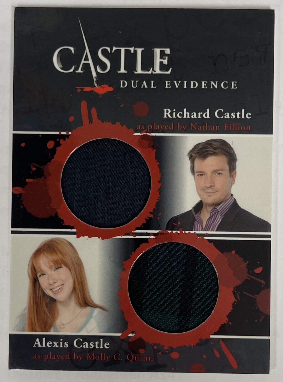 CASTLE Seasons 1 & 2 Cryptozoic Dual Evidence Richard Castle Alexis Castle DM02