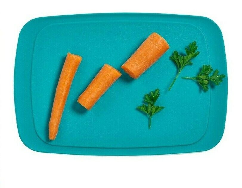 TUPPERWARE NEW STACKABLE CUTTING BOARD IN TEAL AQUA COLOR