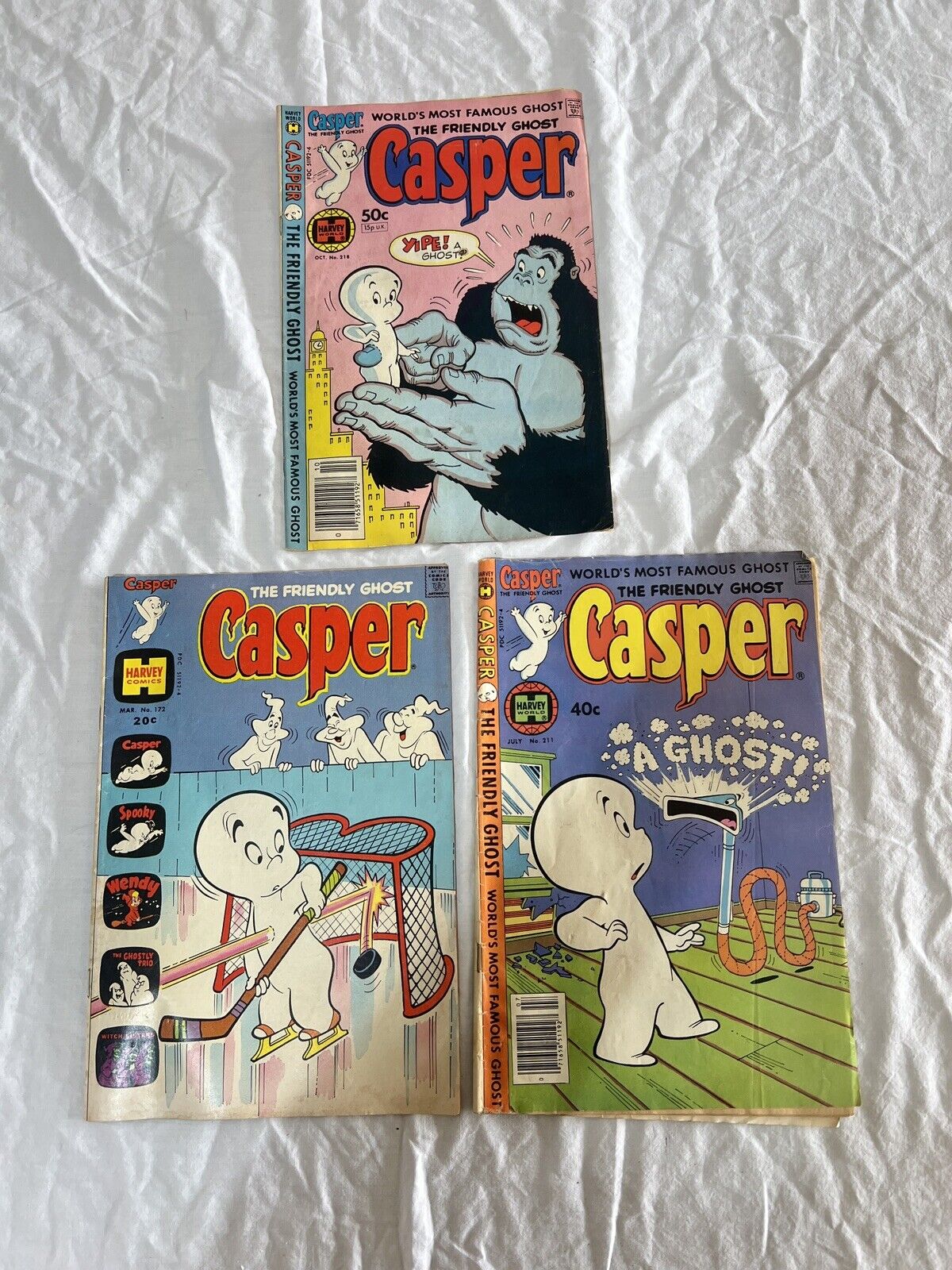 Lot of 3 Casper Comic Books Harvey World