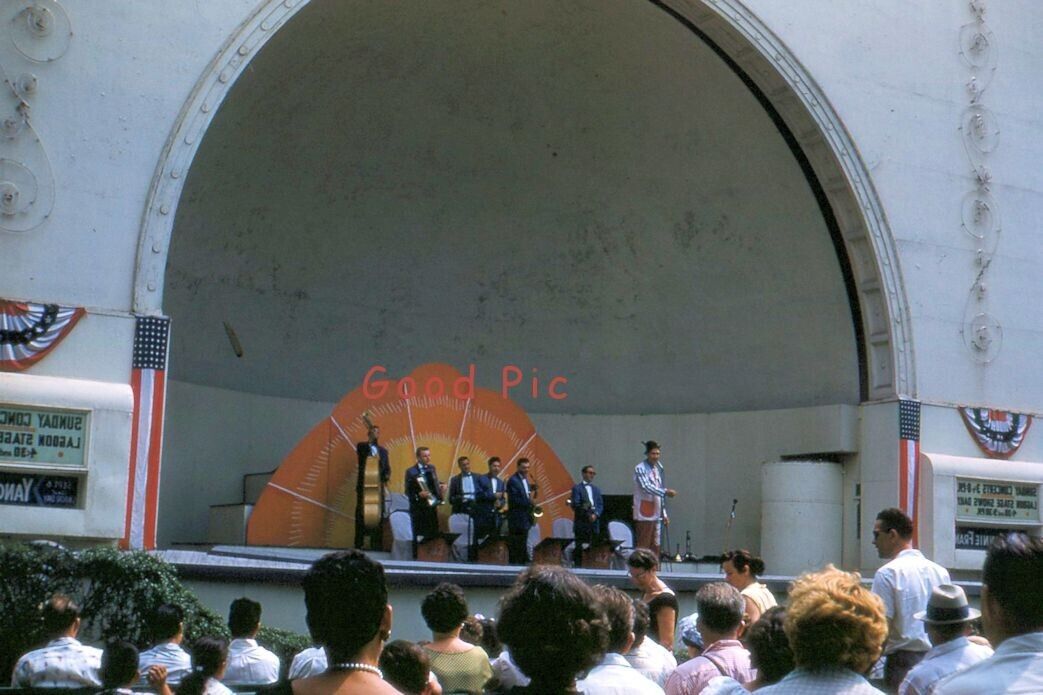 #SL19 b Old 35mm Slide Photo- Band on a Stage- 1959