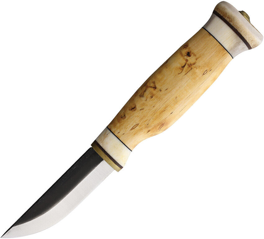 Kellam Tundra Whittler Curly Birch & Reindeer Fixed Blade Knife + Sheath