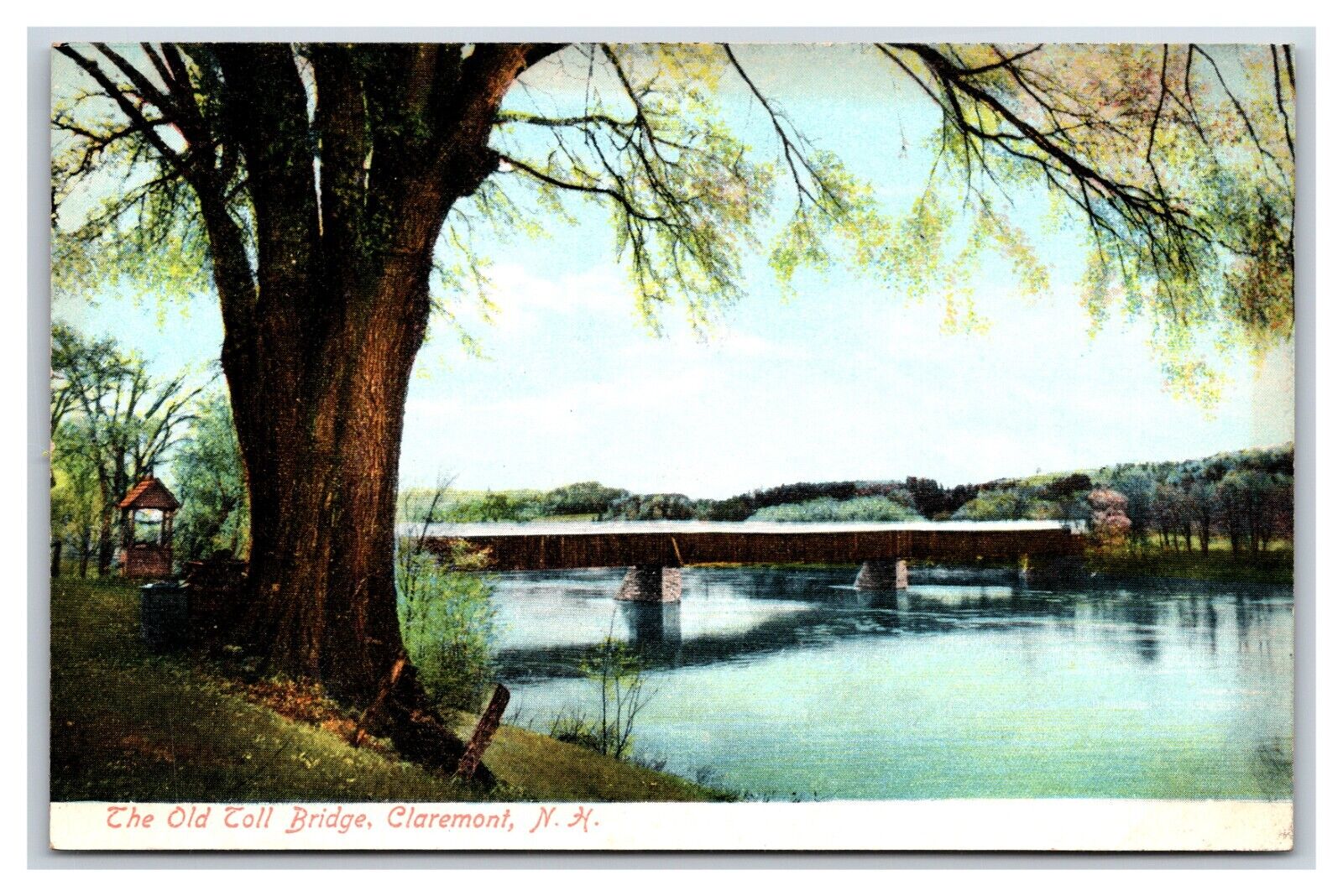 Old Toll Bridge Claremont New Hampshire NH UNP Unused DB Postcard E17