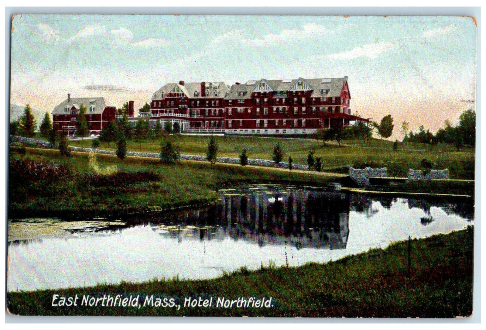 1913 Hotel Northfield East Northfield Massachusetts MA Antique Postcard
