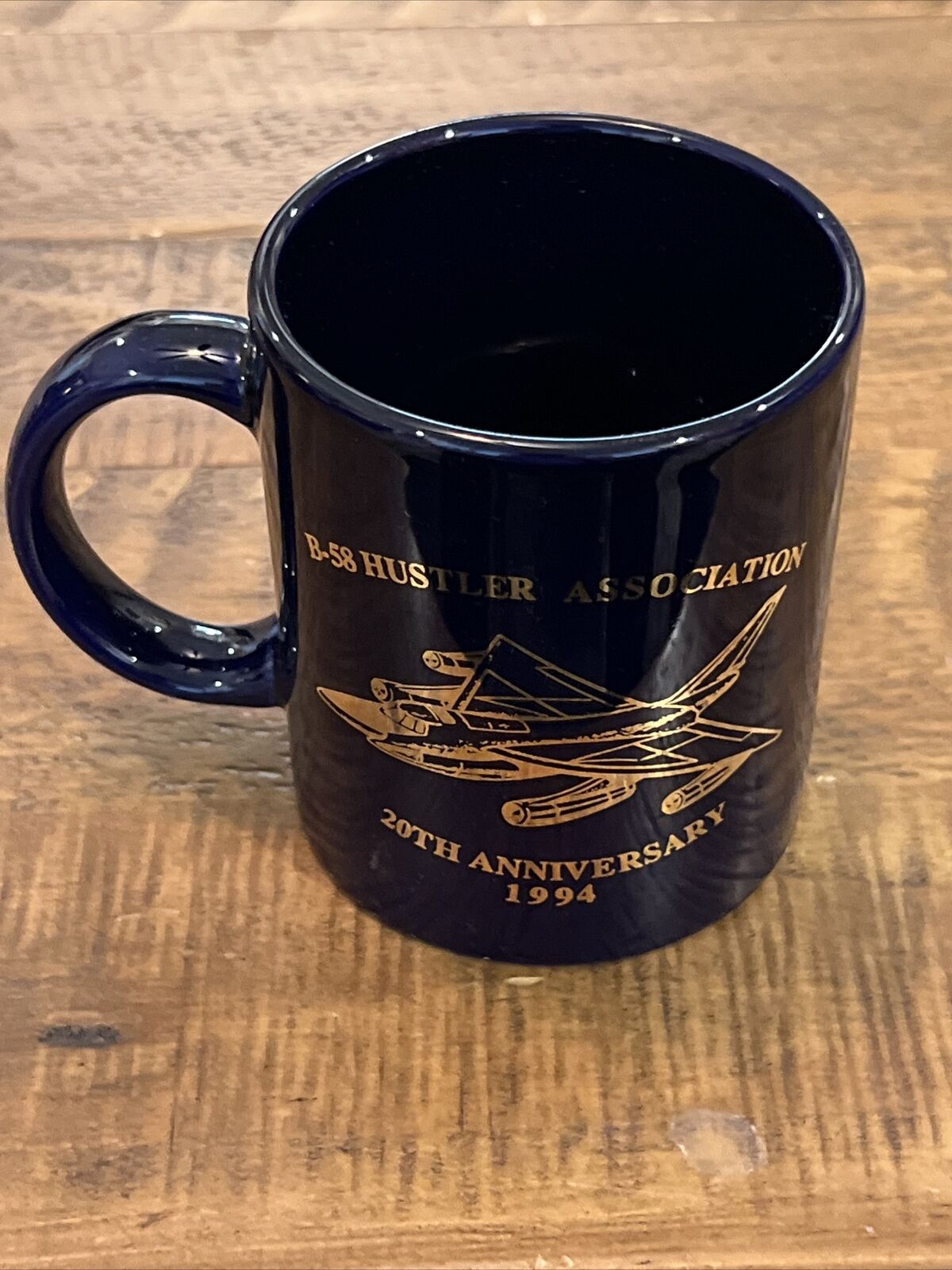 B-58 Hustler Association 20th Anniversary Coffee Mug 1994 Blue Gold 
