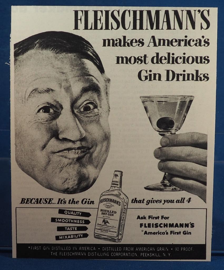 Vintage Magazine Ad Print Design Advertising Fleischmann's Distilled Dry Gin