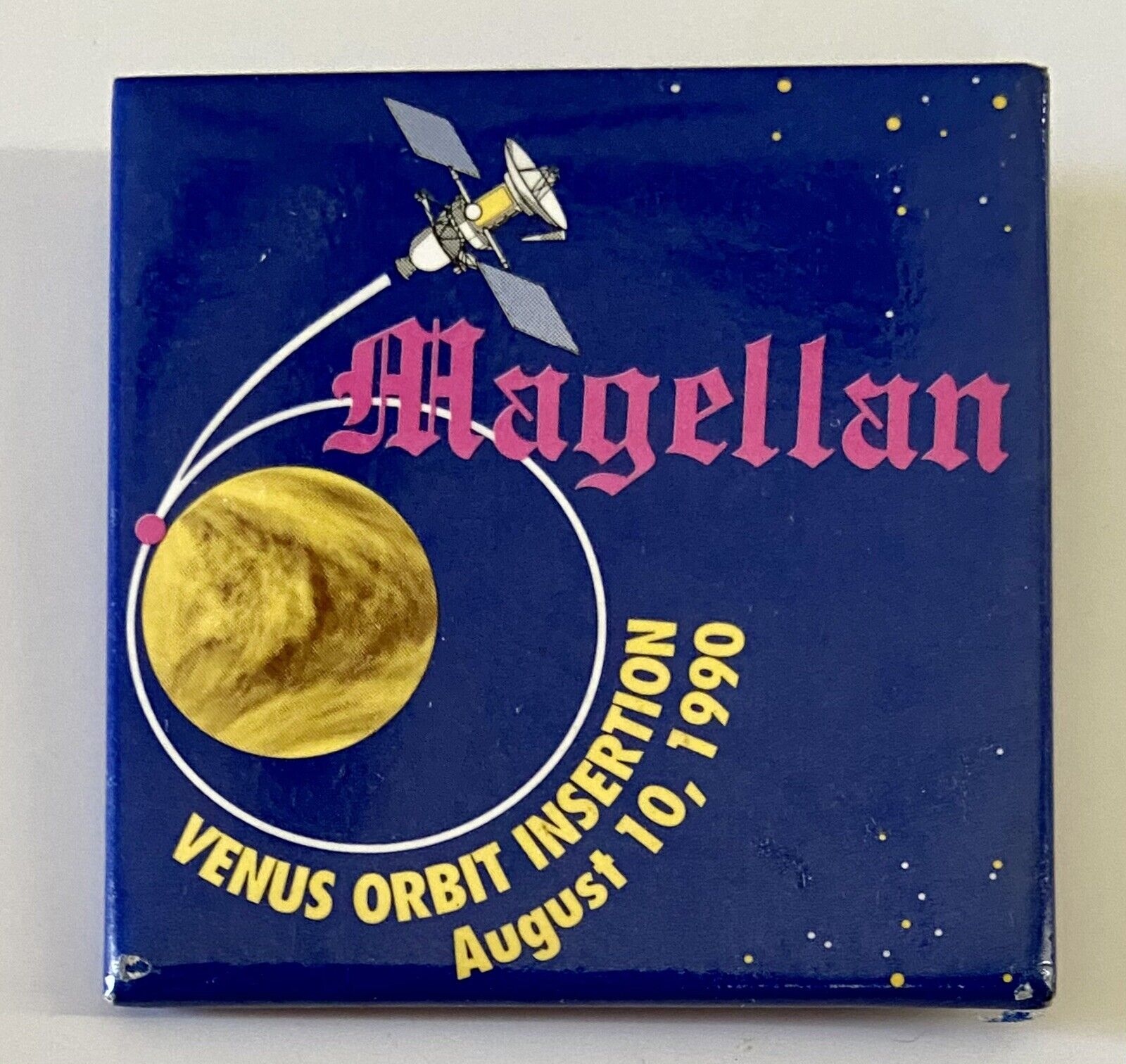 Vintage 1990 Magellan Venus Orbit Insertion Nasa Space Exploration Button Pin