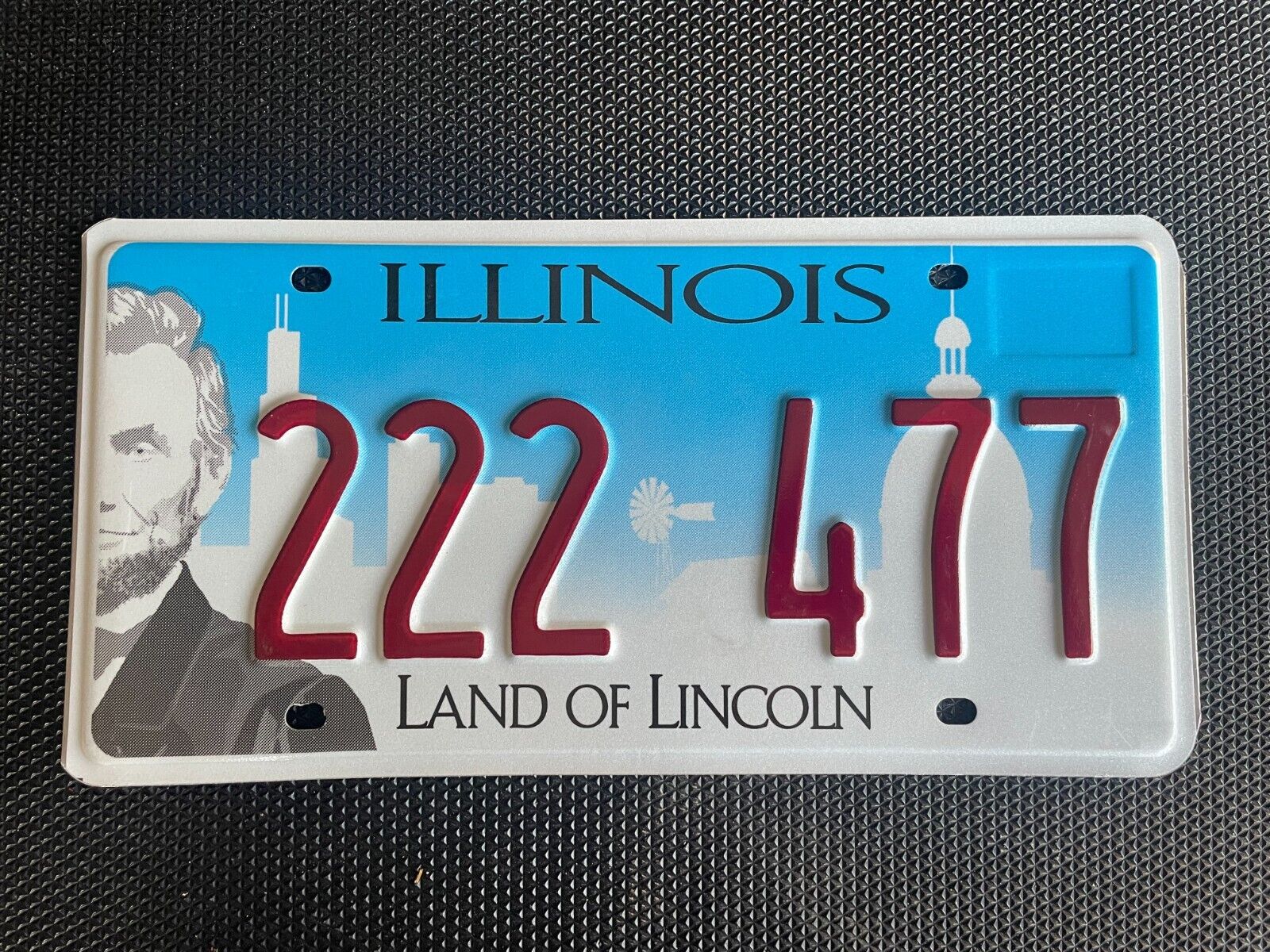 ILLINOIS TRIPLE 222 LICENSE PLATE TWOS TRIPLE NUMBER REPEATING 222 477
