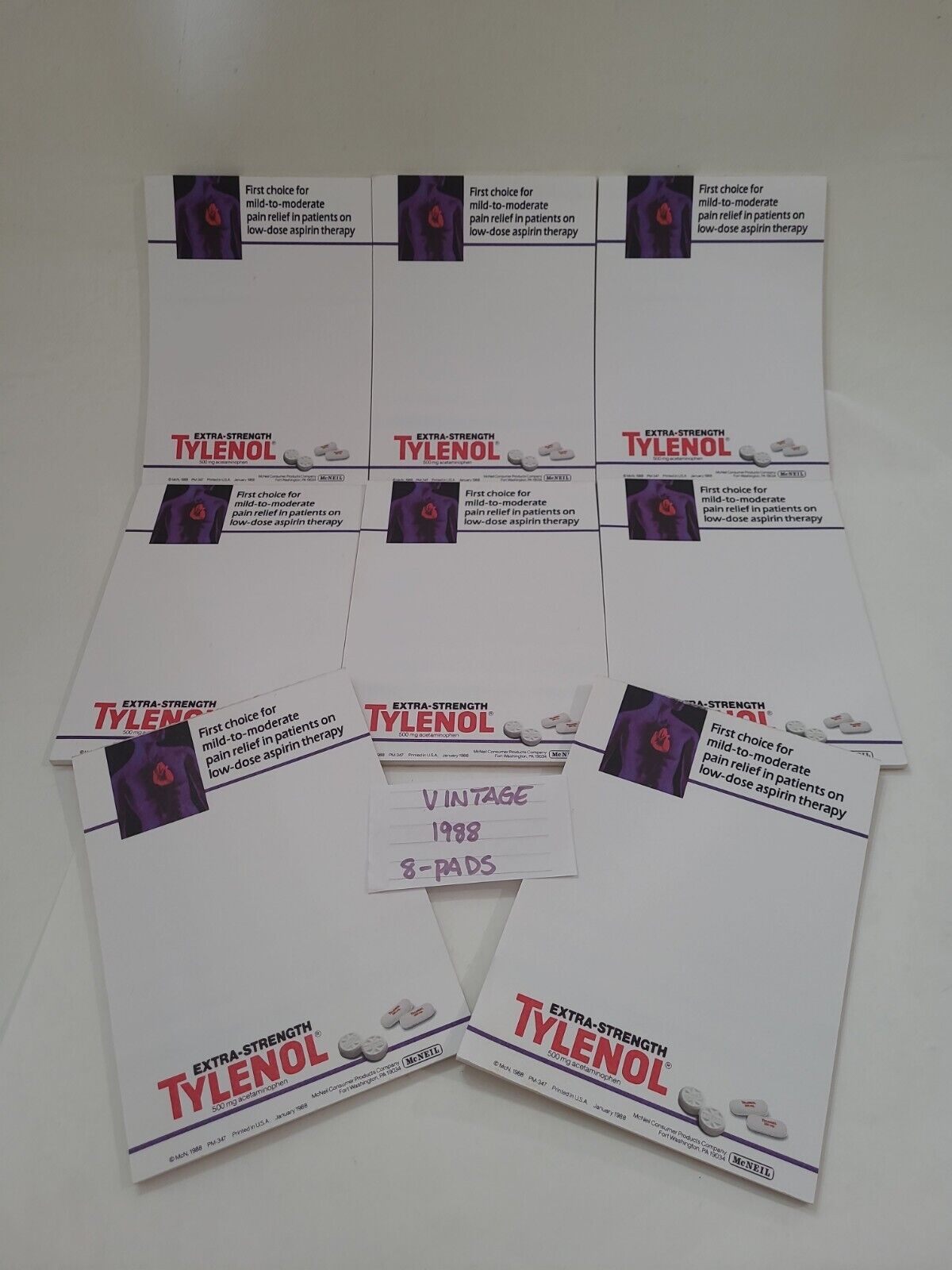 Extra Strength Tylenol Doctor Note Pad Vintage 1988 USA 8 Pads 1980\'s Movie Prop