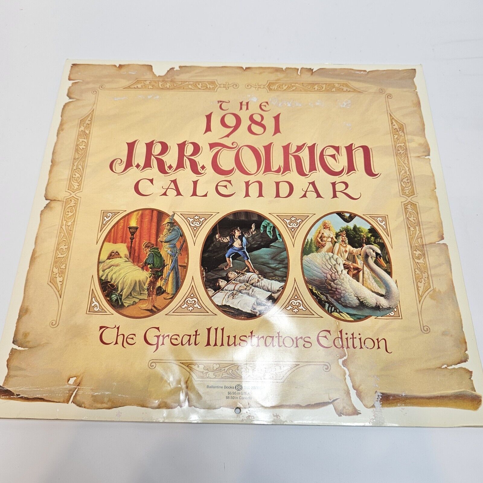 Vintage JRR Tolkien Calendar 1981 Lord of the Rings Hobbit Middle Earth