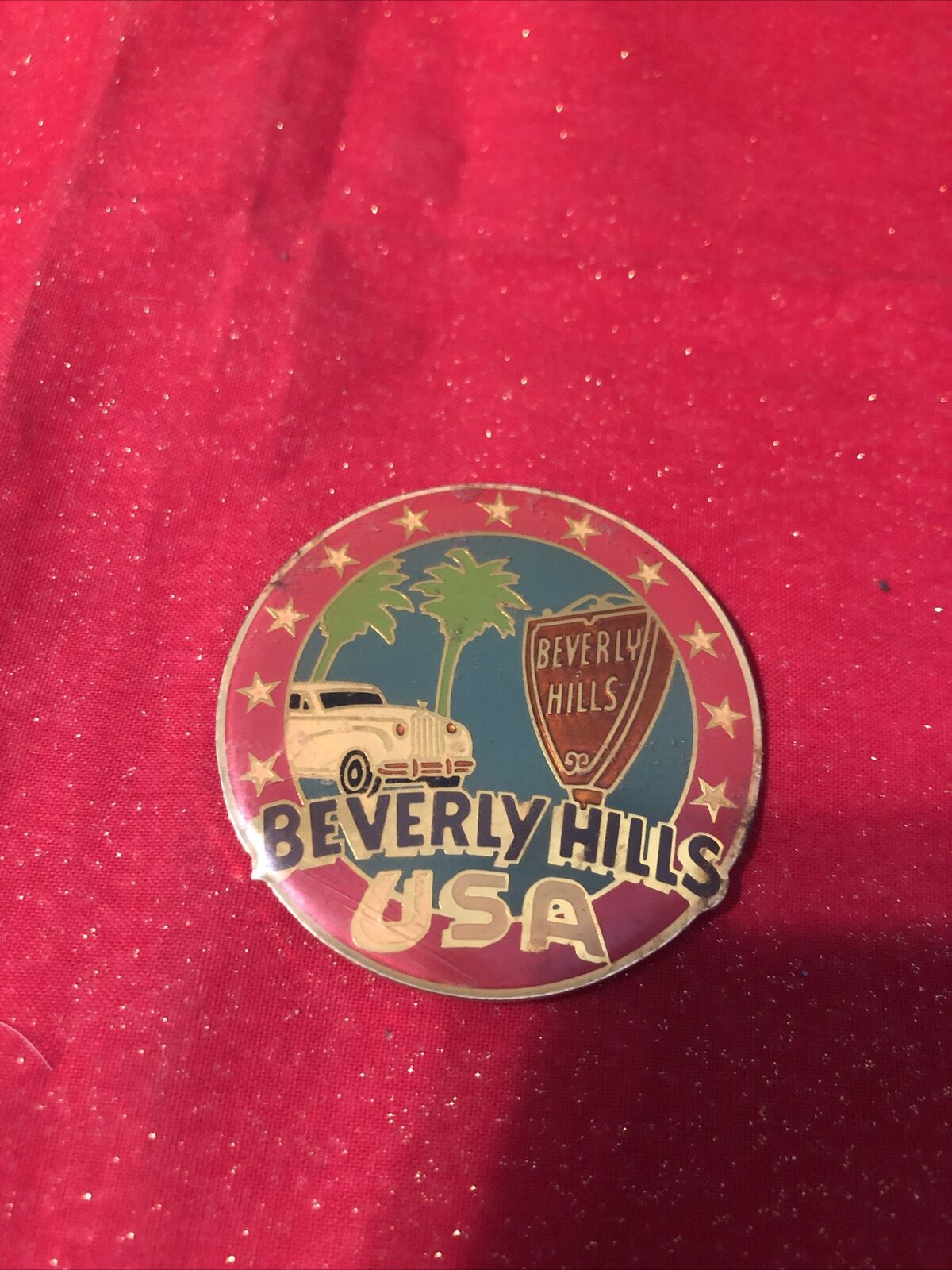 Vintage Beverly Hills USA Fridge Magnet 