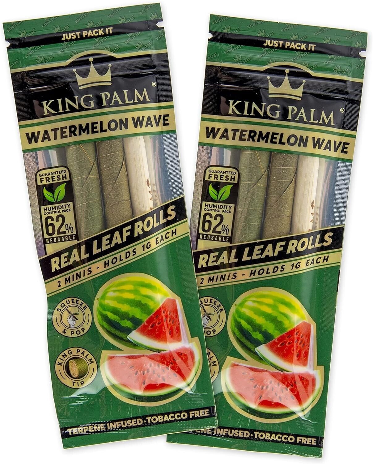 King Palm | Mini | Watermelon wave| Palm Leaf Rolls | 2 Packs of 2 Each =4 Rolls