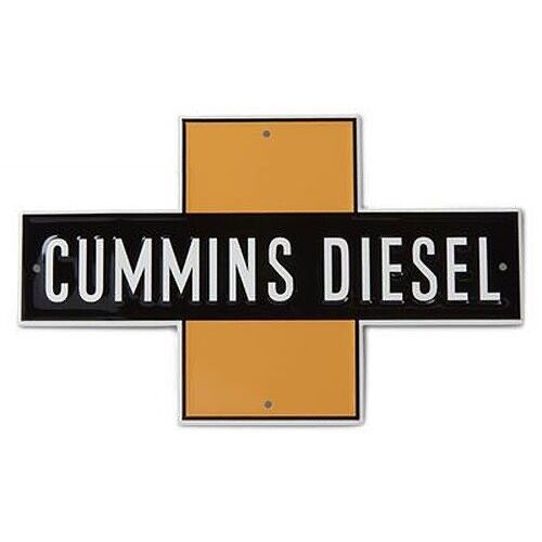 Cummins Diesel Engines Iron Cross Metal Tin Tacker Garage. Man Cave Wall Sign