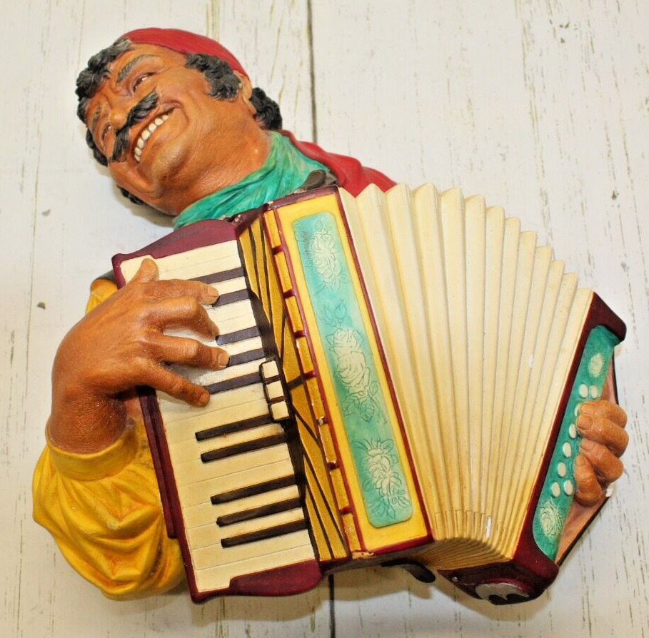 Bossons Chalkware Accordion Player - Needs Spot Painted