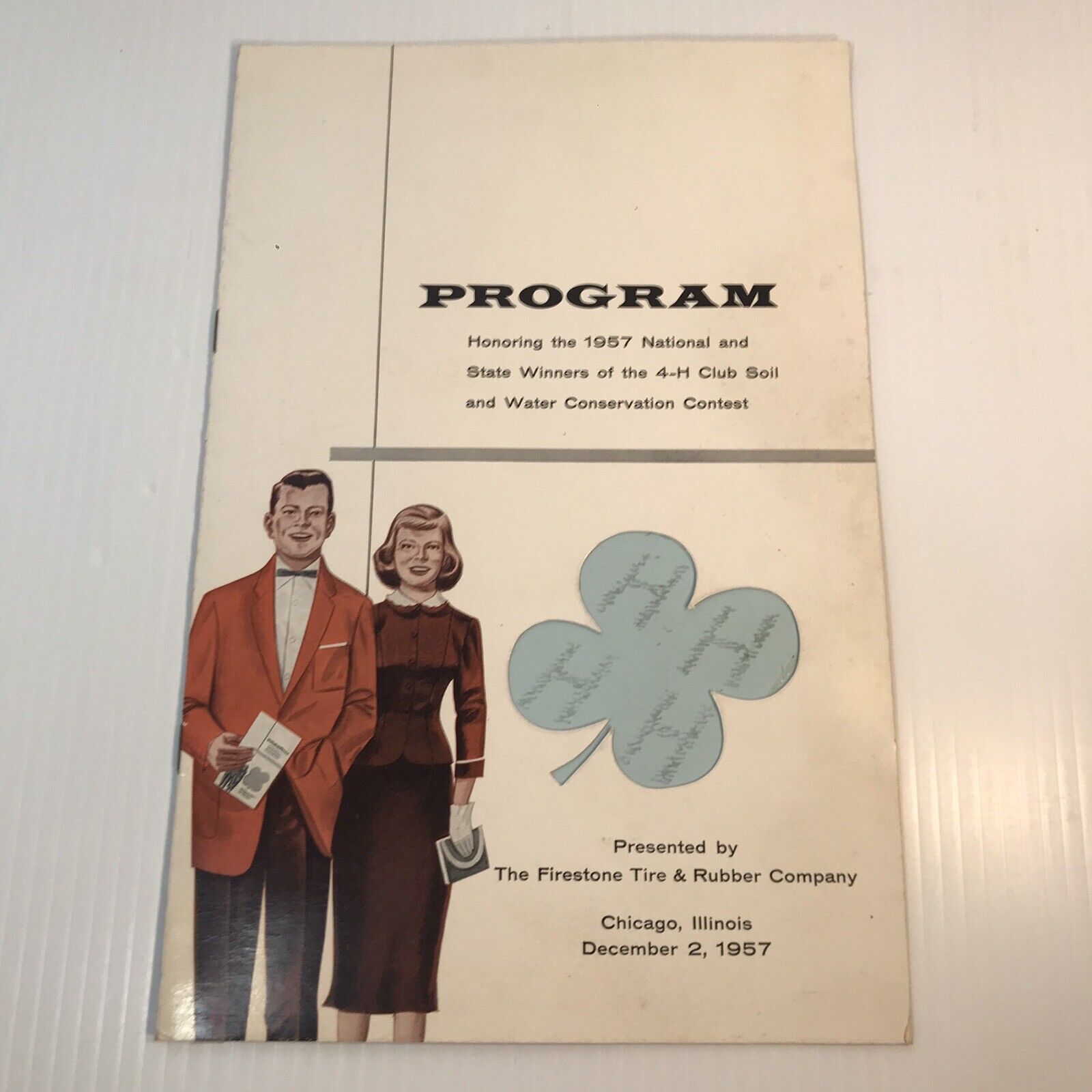 1957 4-H Congress Program presented by Firestone Tire & Rubber Co Chicago Menu +