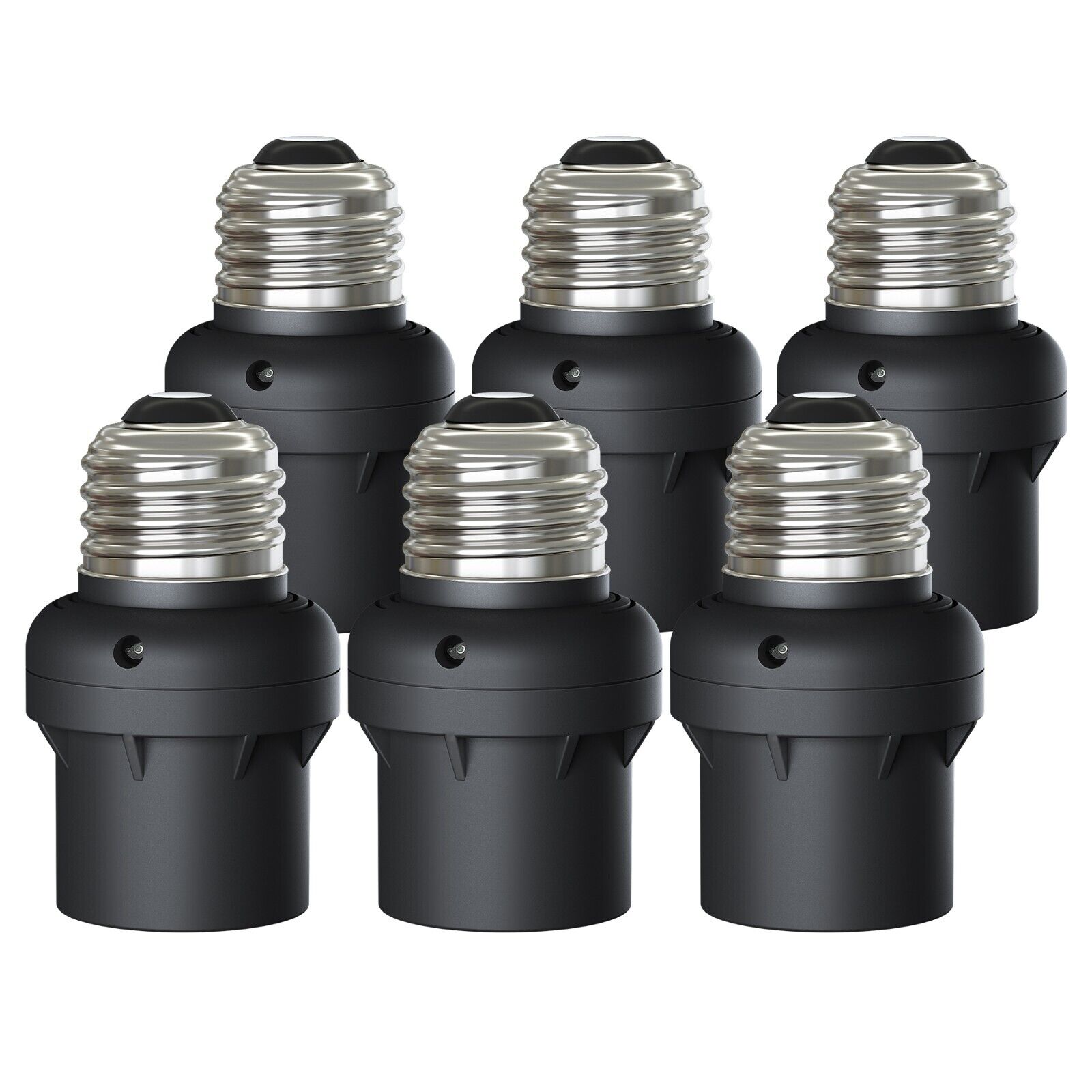 DEWENWIL 6 Pack Dusk to Dawn Light Socket Light Bulb Socket Compatible Black