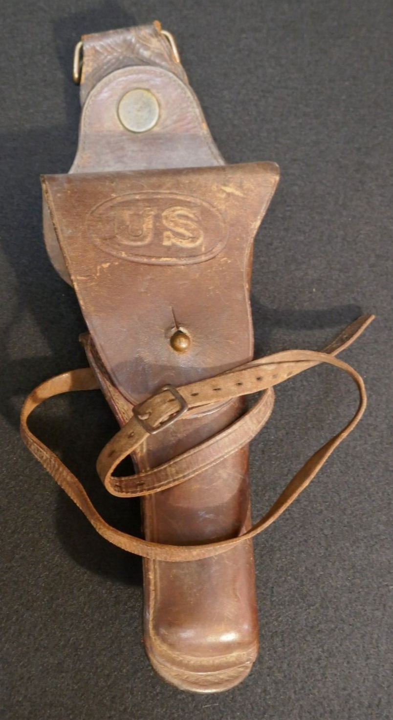 Mexico Border - WWI U.S. Army Cavalry M1912 Holster 'RIA' Marked Leather & Thong