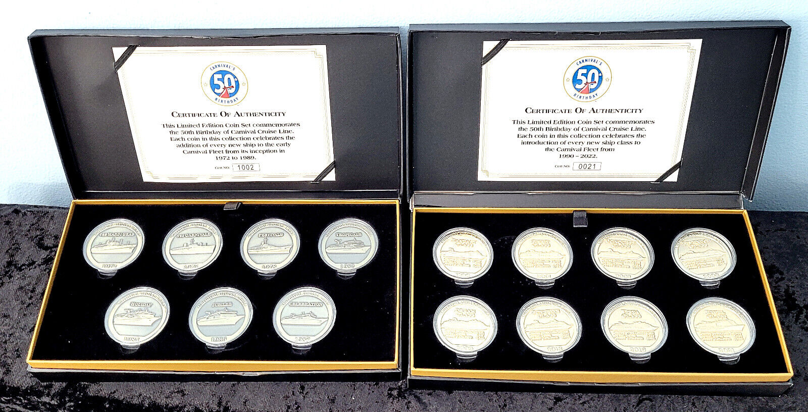 Carnival Ships Evolution of Fun Limited Edition Coin Set 1972-1989 1990-2022(L2)