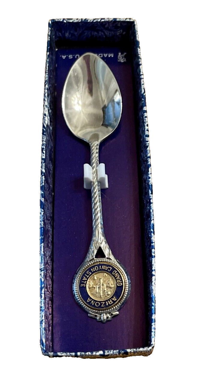 Arizona Grand Canyon State Silver Tone Metal Souvenir Spoon NIB 3.5 in