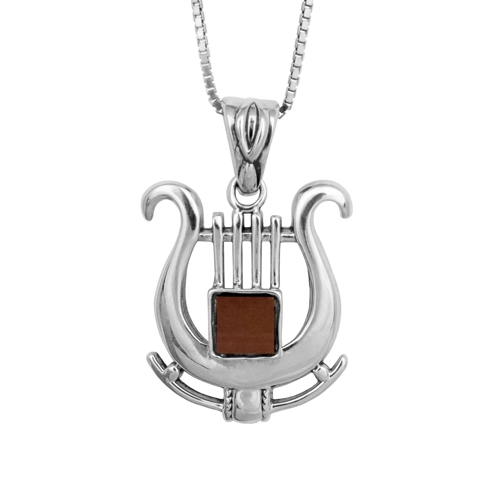 Pendant King David\'s Harp Sterling Silver Nano Sim Old Jewish Bible Jewelry Gift