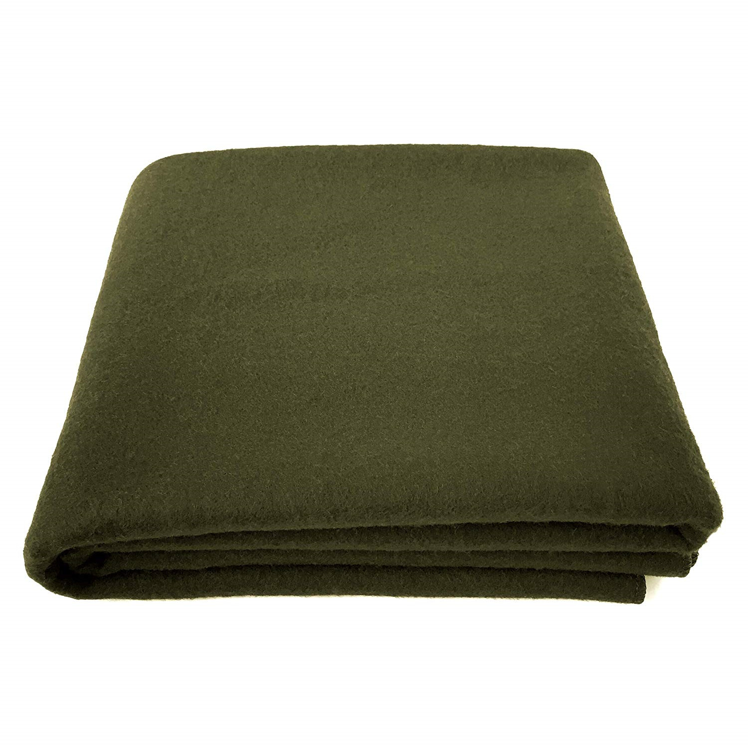 EKTOS Wool Blanket, Olive Green, Warm & Heavy 4.0 lbs, Large Washable 66\