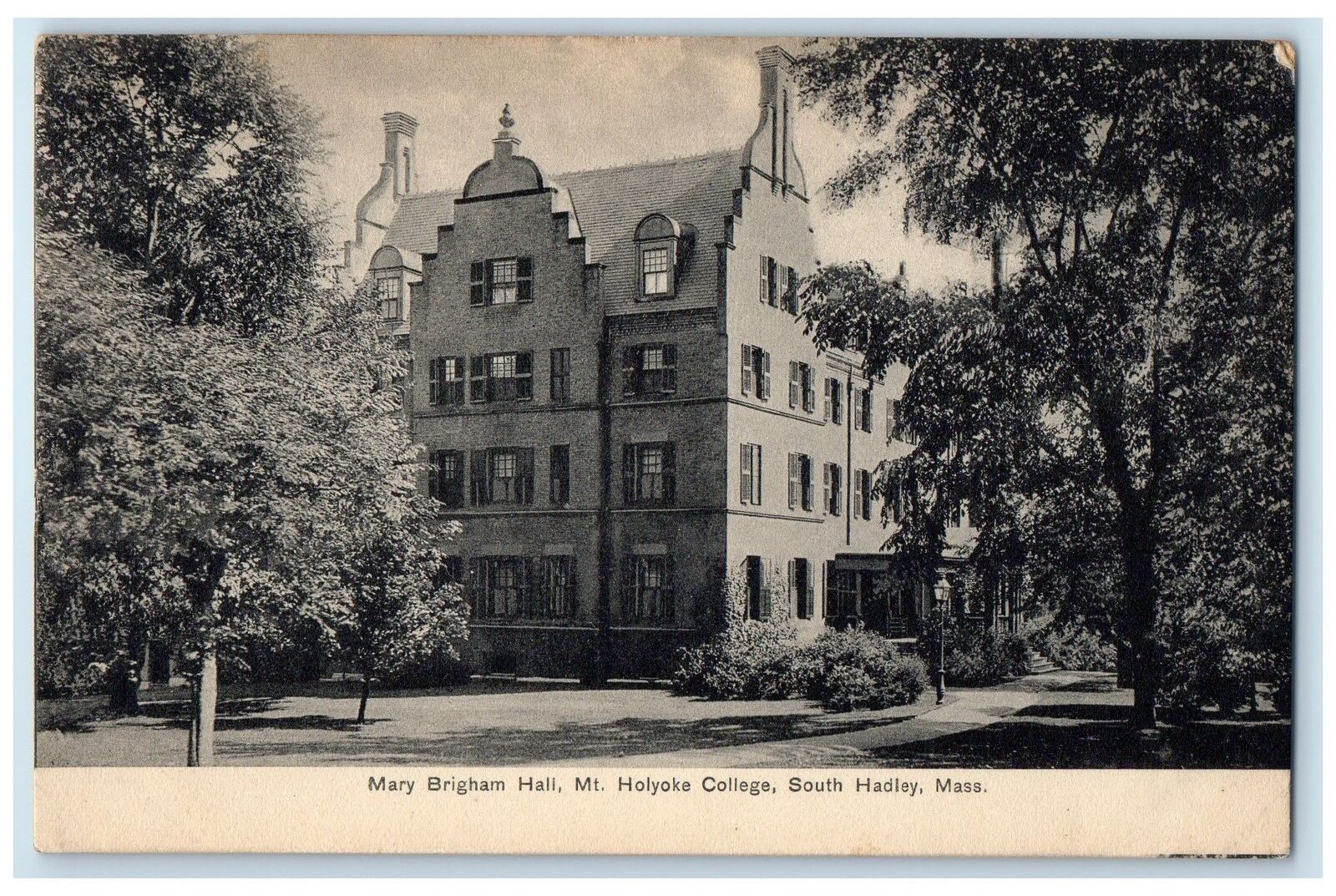 1908 Mary Brigham Hall Exterior Mount Holyoke College South Hadley MA Postcard