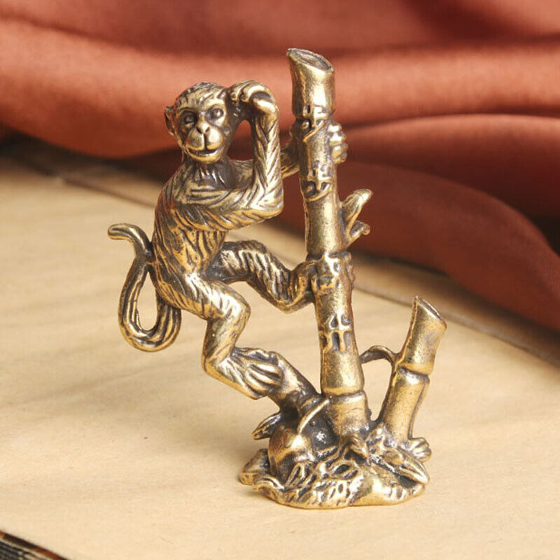 Solid Brass Monkey Figurine Statue House Office Decoration Animal Figurines*