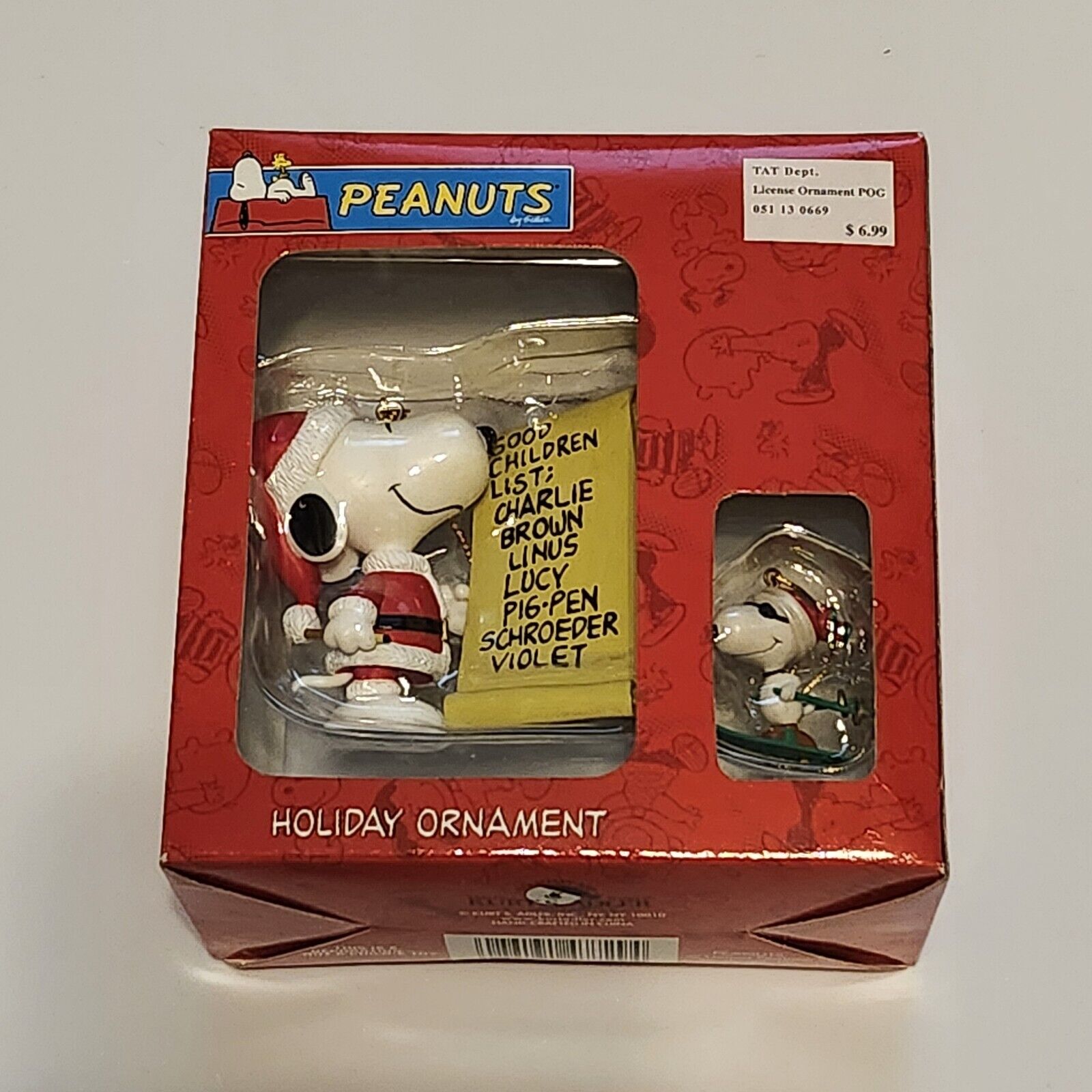 Peanuts Snoopy Kurt Adler Christmas Ornament Set Of Two