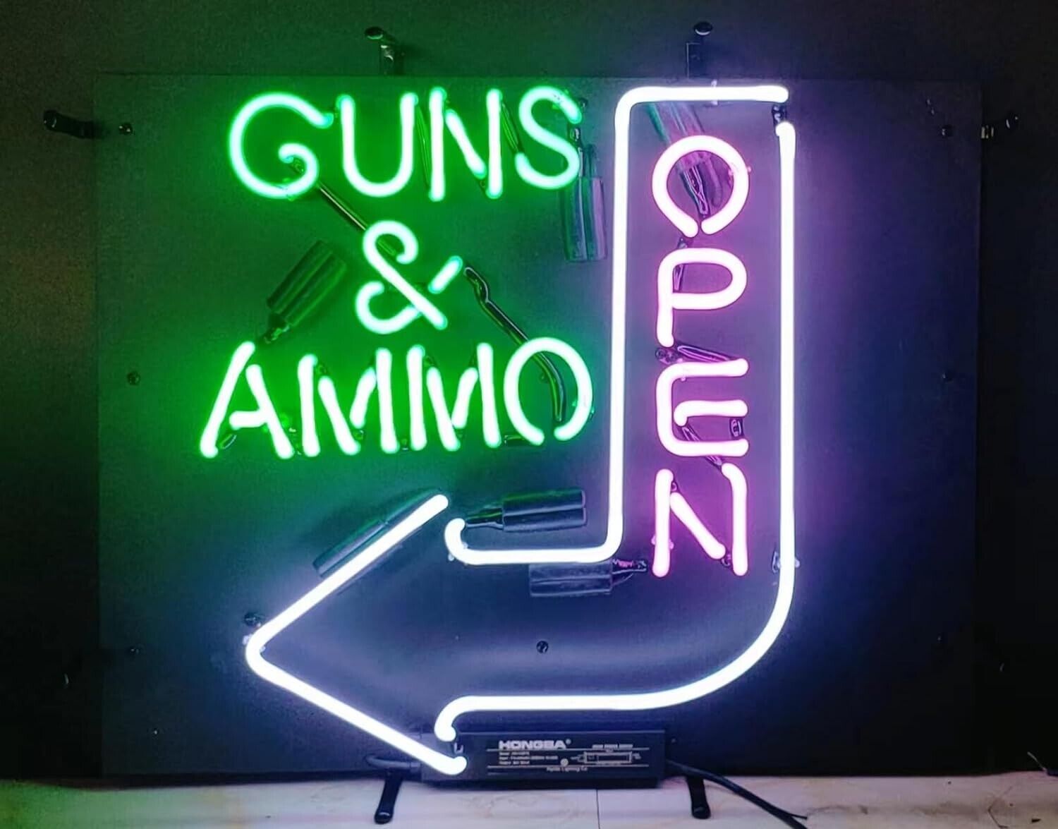 Guns & Ammo NEON Light Sign 20\